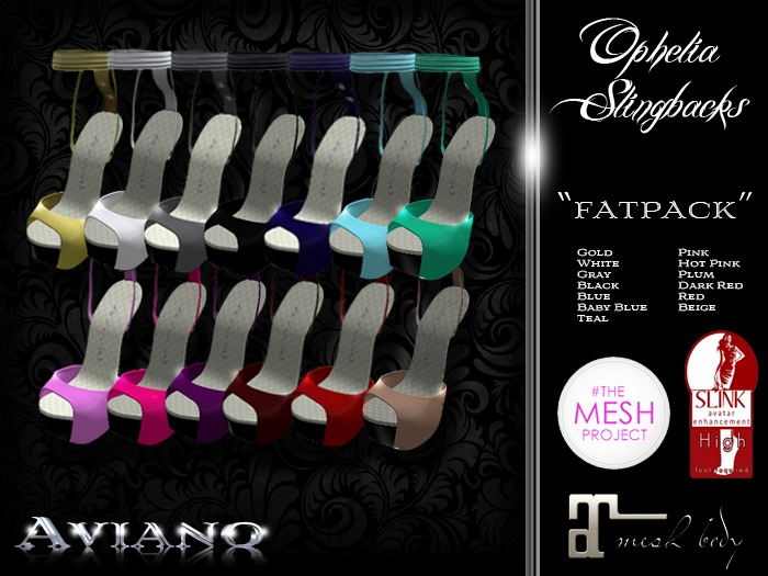 *AVIANO* "Ophelia" Slingbacks "FatPack"