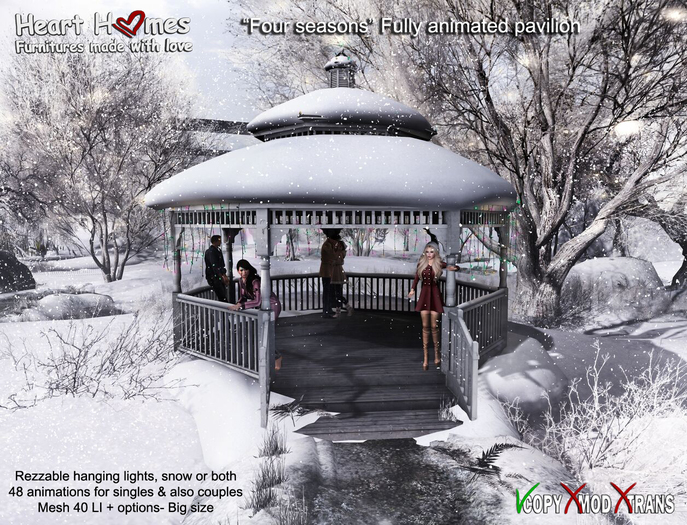 Heart Homes- Four Seasons Pavillion- Winter gazebo or Spring Gazebo or Summer gazebo or Autumn gazebo/ Fall gazebo
