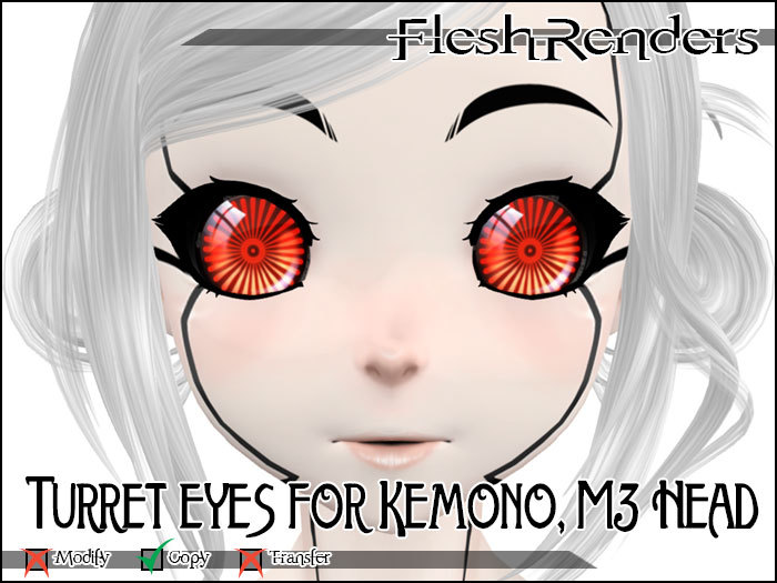 [FR] Turret Eyes/Lashes for Kemono and M3 Head