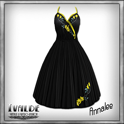 ~Ivalde~Annalee black/yellow dress