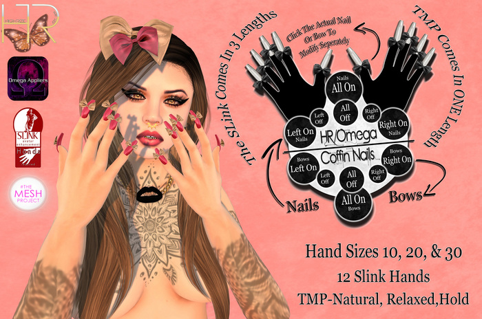 !(HR Omega)!Coffin Nails Set - Splayed