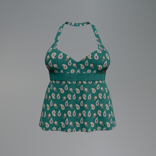 Teal Paisley Mesh Halter