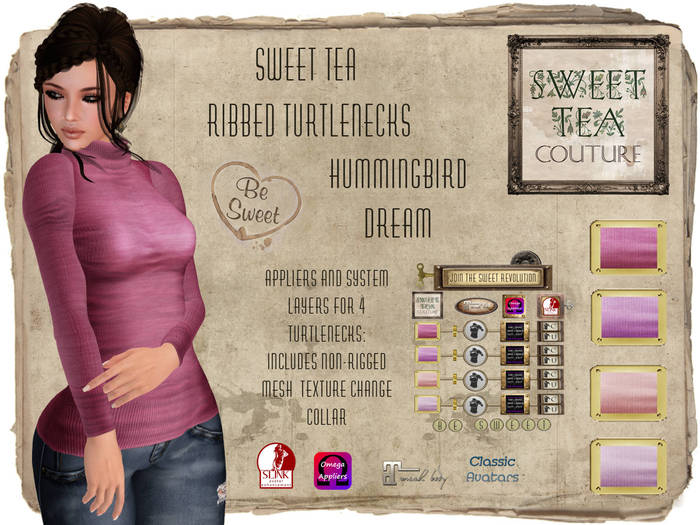 *Sweet Tea Ribbed Turtlenecks: Hummingbird Dream  (add me )