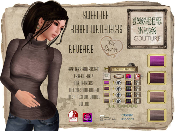 Sweet TeaTea Ribbed Turtlenecks: Rhubarb