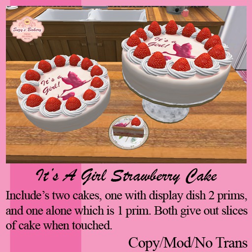 It's a Girl Strawberry Cake