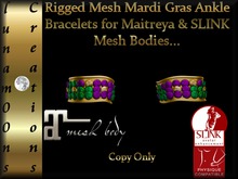 Mardi Gras Rigged Mesh Ankle Bracelets