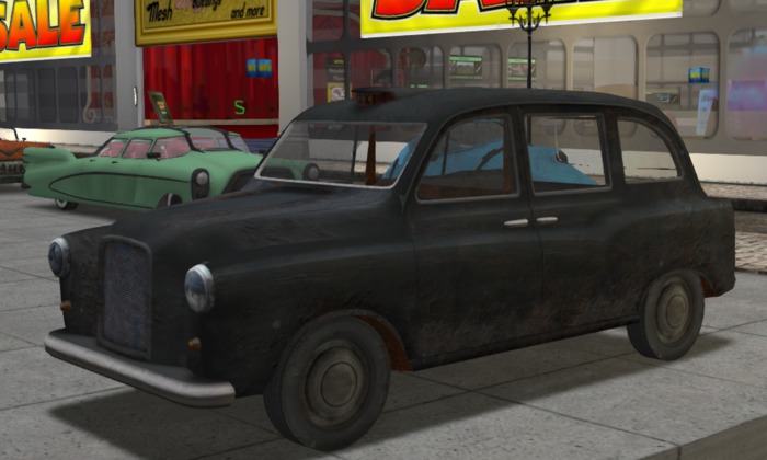 London Cab destroyed mesh 12 prim