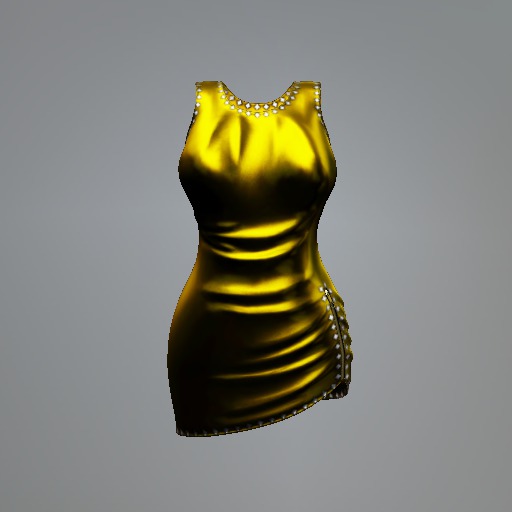 Yellow Latex Mesh Dress