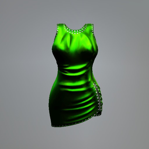 Green Latex Mesh Dress