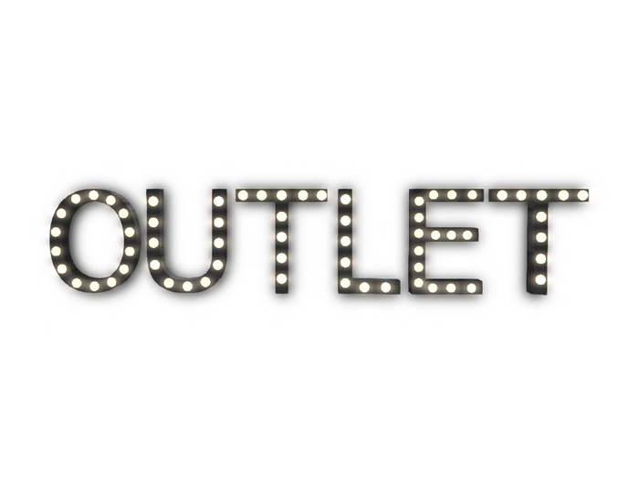 [Px] "OUTLET" Illuminated Light Bulbs Sign
