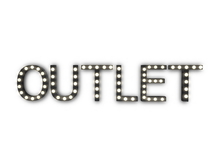 [Px] "OUTLET" Illuminated Light Bulbs Sign