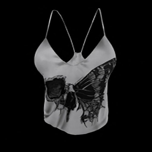 ss top skull butterfly