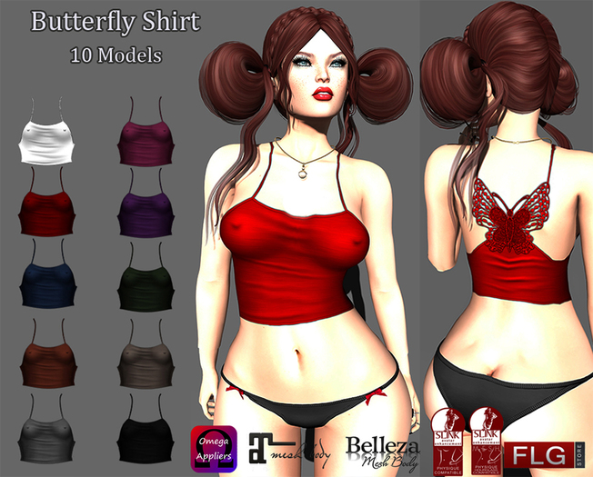 ::Butterfly Shirt + HUD 10 Models::