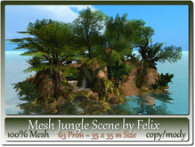 Mesh Jungle Scene by Felix 63 Prim=35x35m Size copy-mody