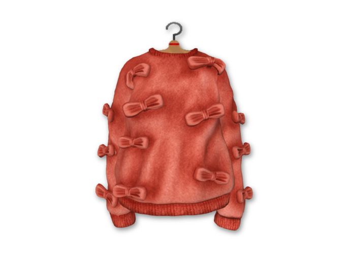 {amiable}Mesh Bow Pop Trainer_Red