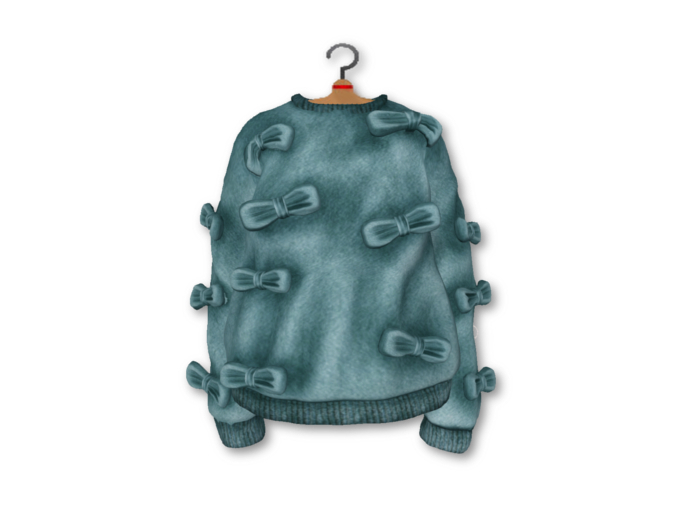 {amiable}Mesh Bow Pop Trainer_Blue green