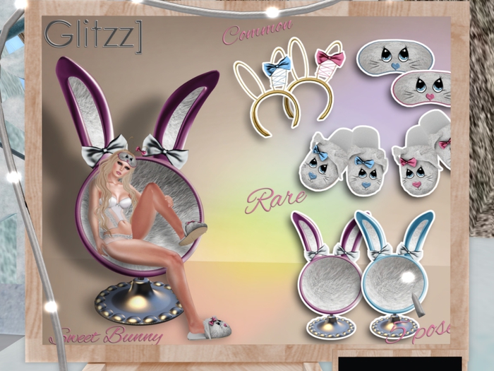 [Glitzz] Sweet Bunny Chair Pink - RARE