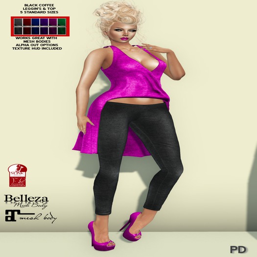 PD ~ Sale Bag - Black Coffee Top & Leggins