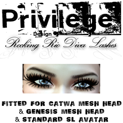 Privilege Rocking Rio Diva Lashes for Catwa & Genesis Mesh Head