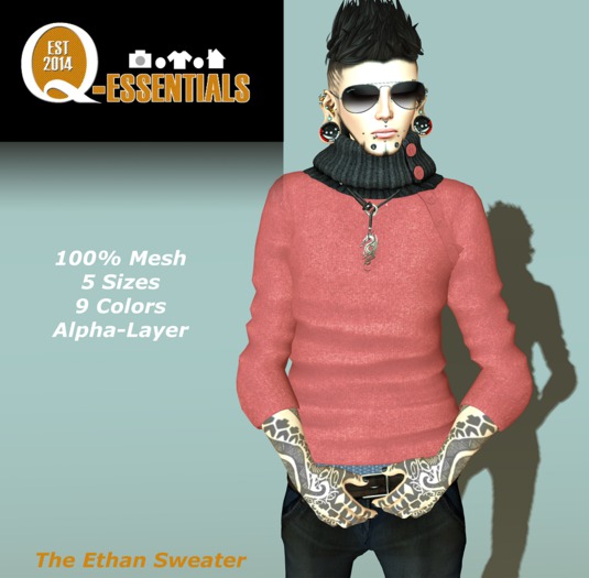 {Q-Essentials} Salmon Ethan Sweater