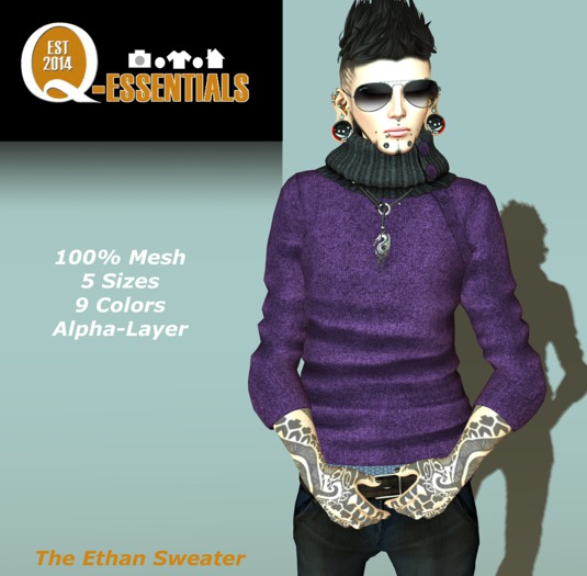 {Q-Essentials} Purple Ethan Sweater