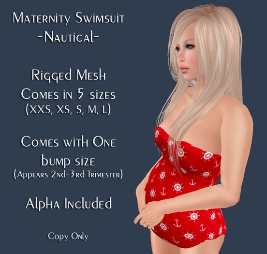 Maternity Swim Suit - Nautical
