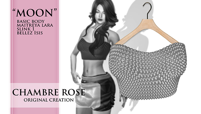 :-:Chambre Rose:-: Haut "Moon" silver