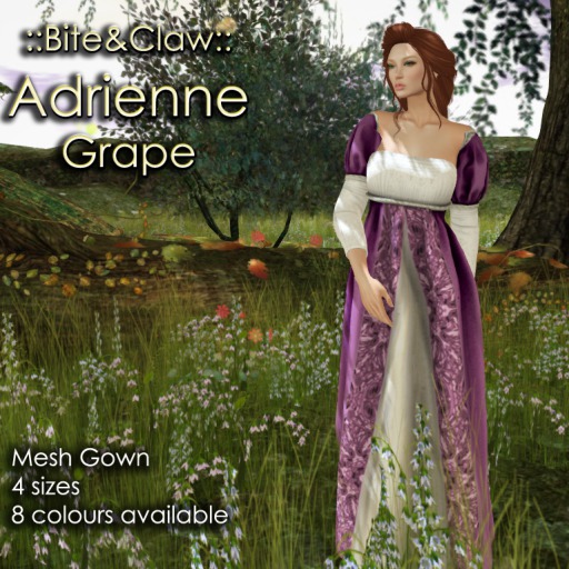 ::B&C:: Adrienne Gown - Grape - Mesh gown