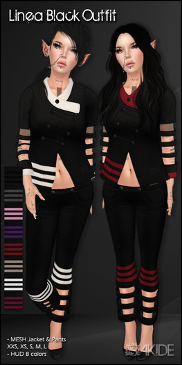 [ SAKIDE ] Linea Black Outfit DEMO
