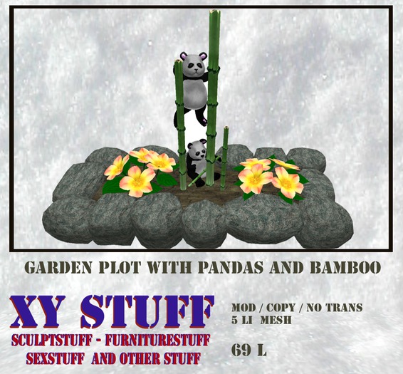 Garden plot bamboo flower Panda mesh 5 Li textured