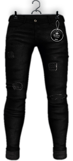 [BODY FACTORY] Renegade Ripped Jeans (Black)