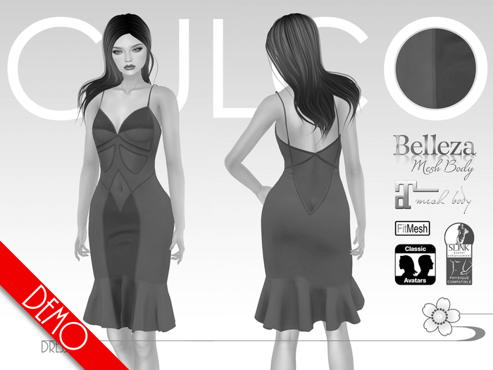 Demo -Culco- Flounce Butterfly Dress - Red