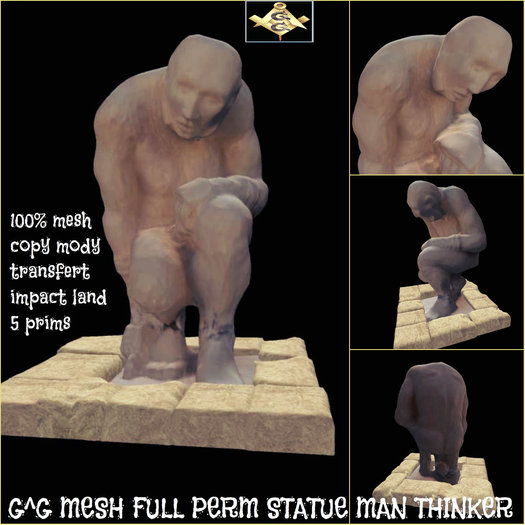 G^G MESH FULL PERM STATUE MAN THINKER