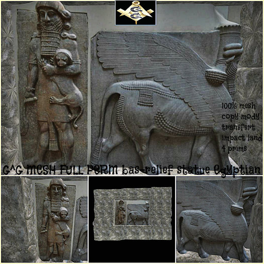 G^G MESH FULL PERM bas-relief statue Egyptian