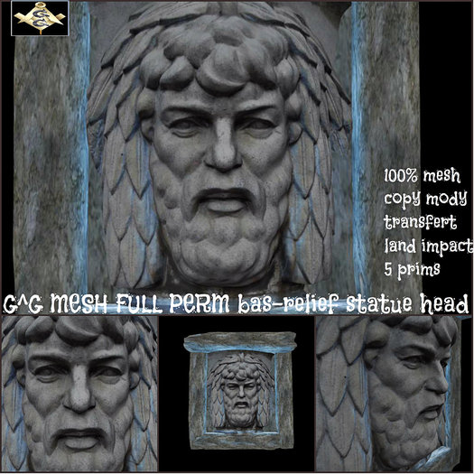 G^G MESH FULL PERM bas-relief statue head