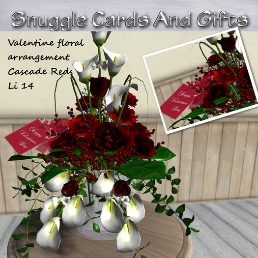Valentine floral arrangement Cascade Reds 