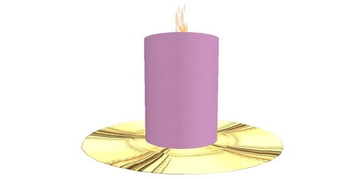 Rose Candle on Gold Tray