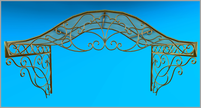 MASTER-Wrought Iron Awning-Gold