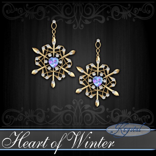:::Krystal::: Heart of Winter - Earrings - Gold (Frost)