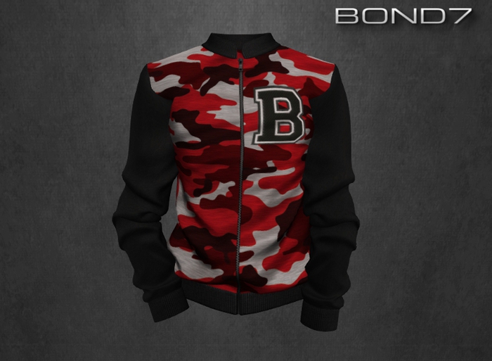*BOND7* Varsity Jacket (Camo Red: HUD)
