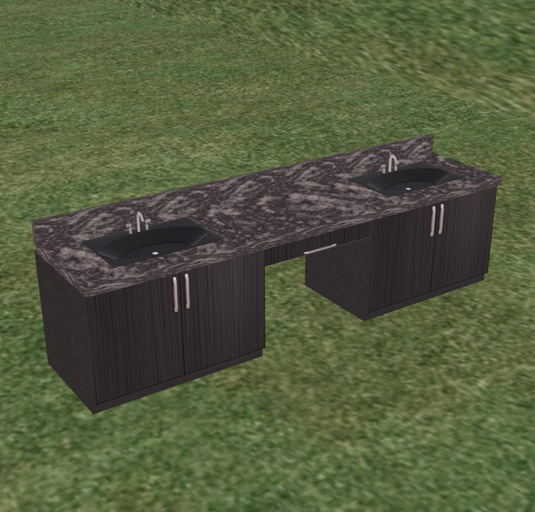 Black Marble Double-Sink