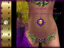 Mardi Gras Mesh Sun Faced Belly Jewel