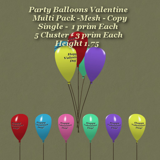 Party Balloons Valentine Multi Pack
