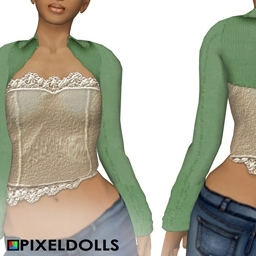 (PixelDolls) Sculpted Rumple Shrug; Sage