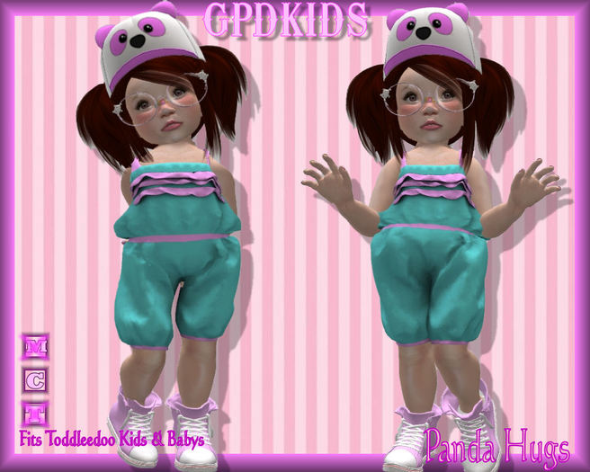 GPDKIDS Panda Hugs Blue