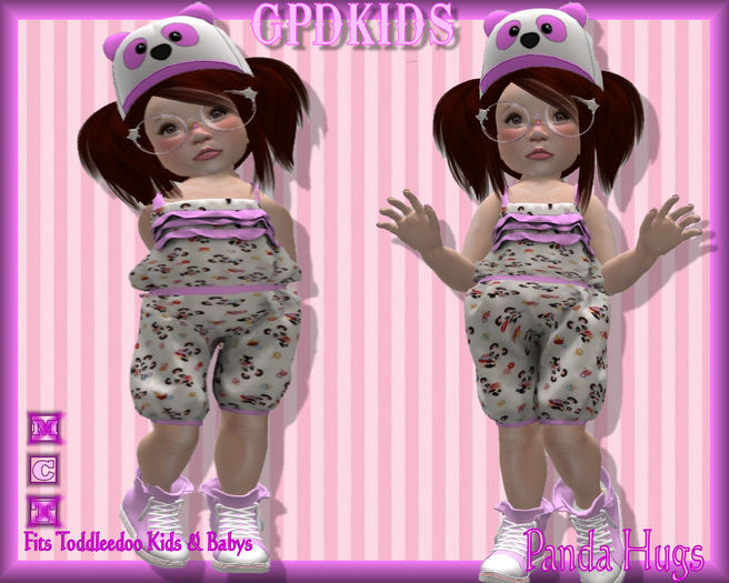 GPDKIDS Panda Hugs Pink
