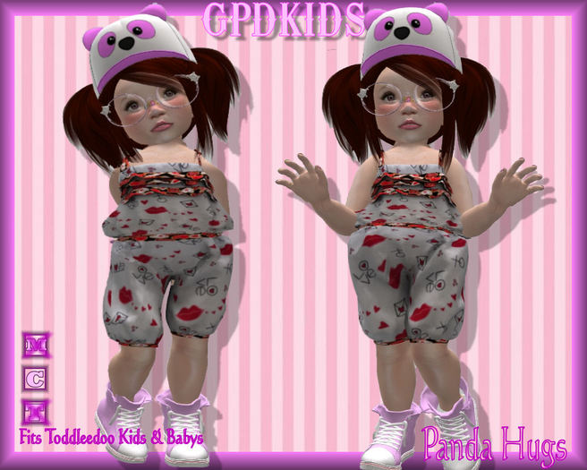 GPDKIDS Panda Hugs Red