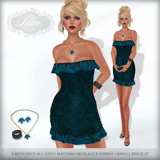 *Lurve* Autumn Cocktail Dress - Blue