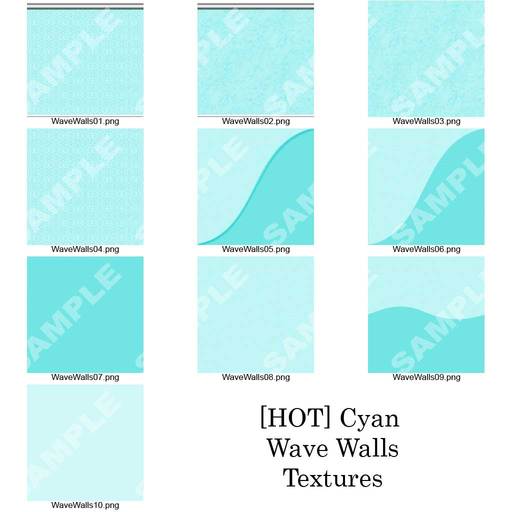[HOT] Cyan Wave Walls Textures