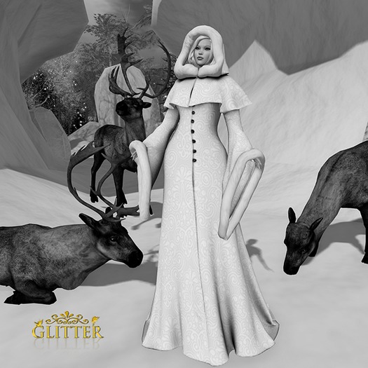 *GLITTER* ELLE GOWN & PANTS MESH PURE WHITE